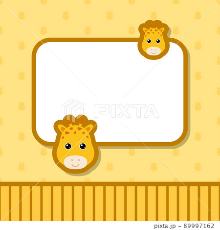 Greeting card template with Giraffe 89997162