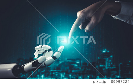 Future artificial intelligence and machine learning for AI droid robot or cyborg 89997224