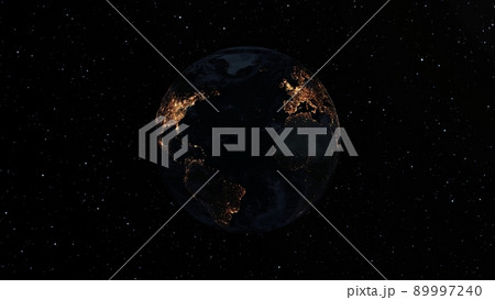 Planet earth with realistic geography surface and orbital 3D cloud atmosphere 89997240