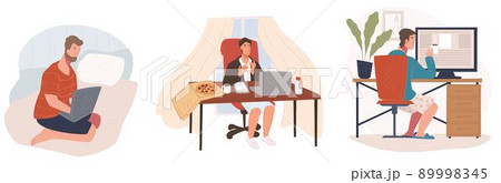 Freelancers working on projects in home office 89998345