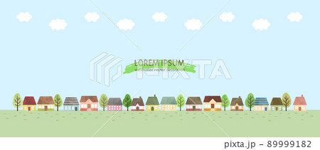 水彩タッチの街並みのイラスト 89999182
