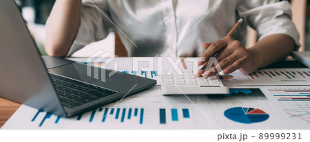 accountant woman working on desk business finance and accounting 89999231