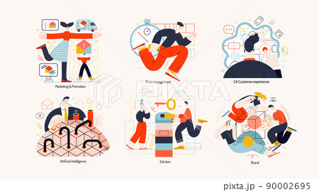 Technology Memphis illustrations -marketing and promotion, company brand promotion, time management, CX customer experience, artificial intelligence, solution, company brand promotion Technology Memphis illustrations -marketing and promotion, company brand promotion, time management, CX customer experience, artificial intelligence, solution, company brand promotion 90002695