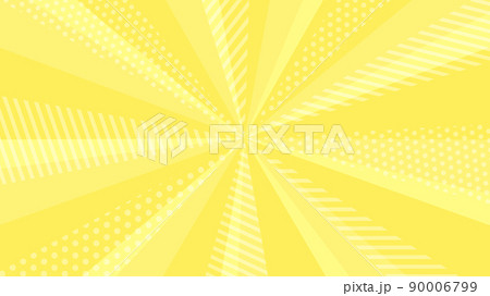 模様が入っているお洒落なサンバースト集中線背景素材　イエロー 90006799