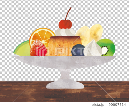 プリンアラモード水彩画 90007514