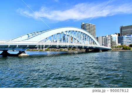 永代橋／隅田川 永代公園方面を望む(東京都江東区)【2022.3】 90007612