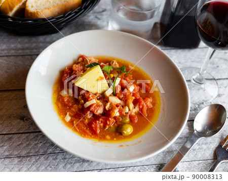 Mojete con queso typical local spanish dish 90008313