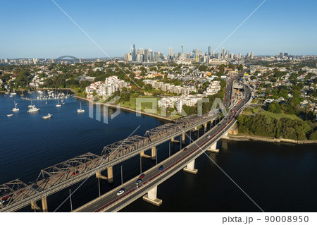 Aerial view of major road connected to Sydney CBD in Australia 90008950