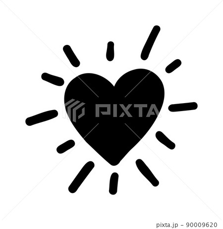 Doodle hearts. Love hand drawn cute line heart set. Vector shapes 90009620