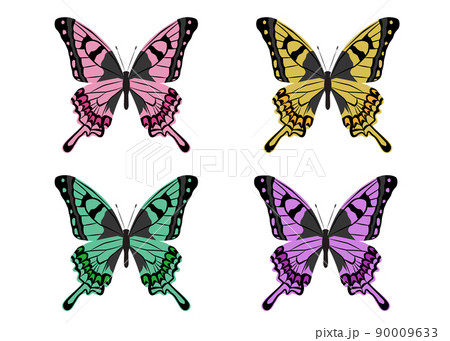 ゴシック調 アゲハ蝶のイラスト素材