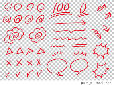 Test scoring icon set red 90010677