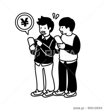 スマホトラブルに遭う小学生のイラスト 90010694