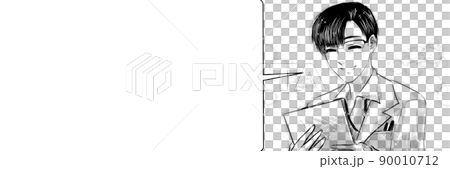 漫画イケメンメガネ医師診察で医療アドバイス笑顔で激励  90010712