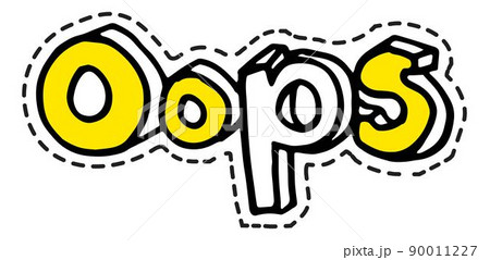 Oops sticker for chatting, colorful doodle icon Oops sticker for chatting, colorful doodle icon 90011227