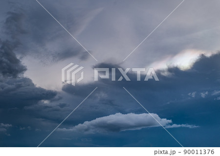 Blue sky and cloud, Sky on a bright day. The softness of the clouds and the brightness of the sky. Light blue background.Bright blue background. Relaxing feeling and inspirational. 90011376