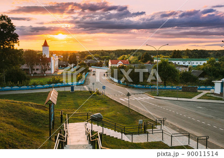 Yurovichi. belarus. Sunset evening summer. Yurovichi. belarus. Sunset evening summer. 90011514