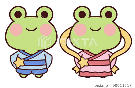 織姫と彦星の緑のカエルのイラスト素材 [90011517] - PIXTA