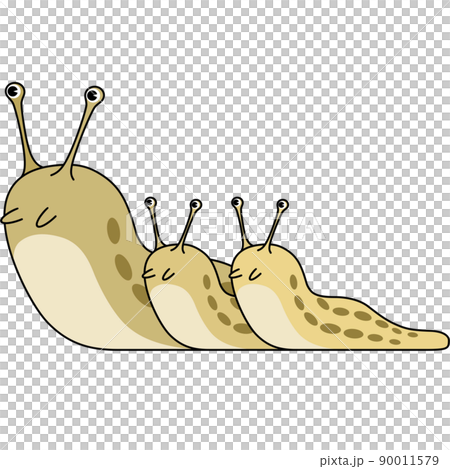 ナメクジのイラスト（アウトラインあり）のイラスト素材 [90011579