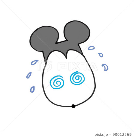 温もりのある手描きハッピーちゃんの表情・大慌てしてパニックになってしまったハッピーちゃん 90012569