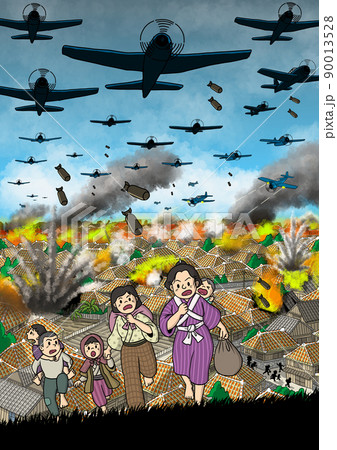 沖縄の空襲で逃げる島民イメージ 90013528
