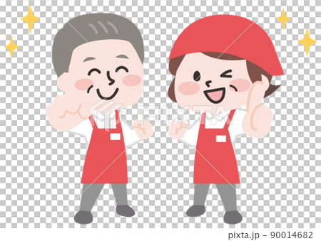 スーパーの店員さんたち（シニア） 90014682