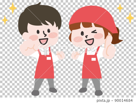スーパーの店員さんたち 90014684