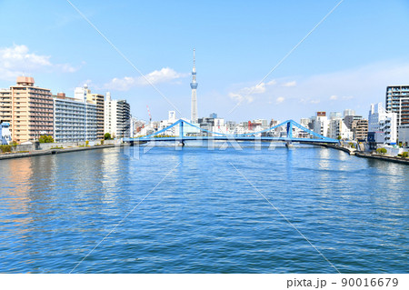 隅田川大橋/隅田川より上流方向を望む(東京都江東区、中央区)【2022.3】 隅田川大橋/隅田川より上流方向を望む(東京都江東区、中央区)【2022.3】 90016679