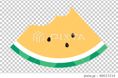 一個被吃了一半的黃色西瓜的插圖 90017214