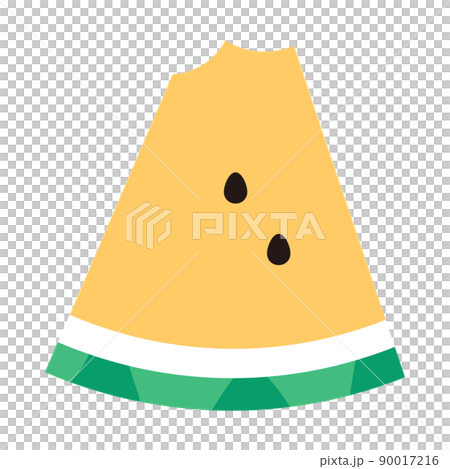 一個被吃了一半的黃色西瓜的插圖 90017216