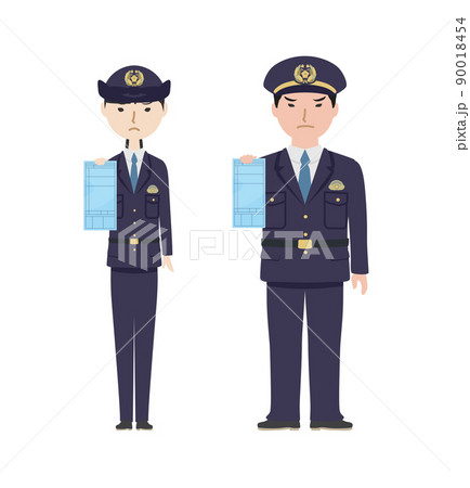青切符を持っている制服の警察官たち 90018454