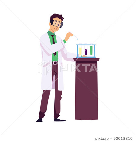 Agronomy scientist doing research or experiment using laboratory test tubes 90018810