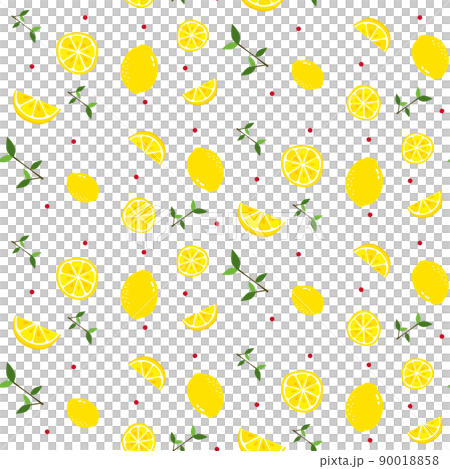 Random seamless pattern of lemons and branches 90018858