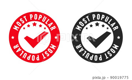 Sale sticker label set for popular product or service. Best quality, bestseller stamp emblem with approved quality vector illustration isolated on white background 90019775