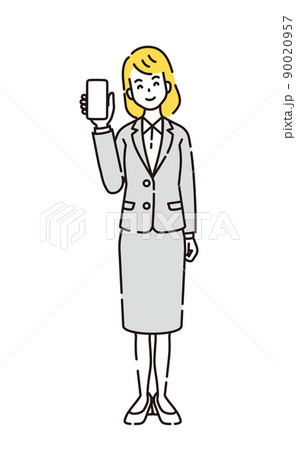 人物イラスト　線画 90020957