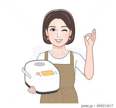 キッチンで働く若い女性 90021917