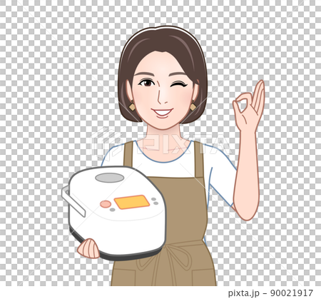 キッチンで働く若い女性 90021917