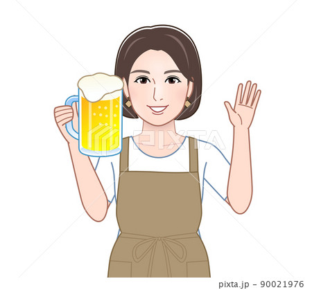 キッチンで働く若い女性 90021976