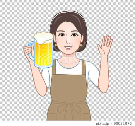 キッチンで働く若い女性 90021976