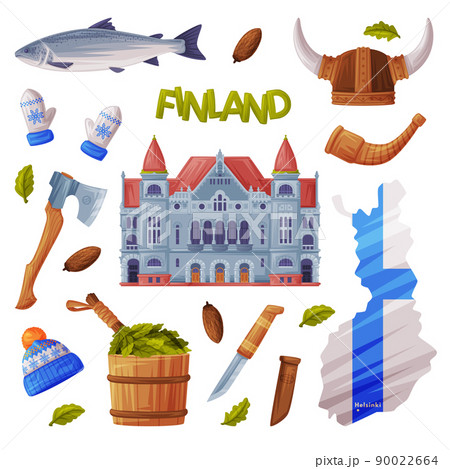 Finland Symbol and Attribute with National Theater and Sauna Vector Set Finland Symbol and Attribute with National Theater and Sauna Vector Set 90022664