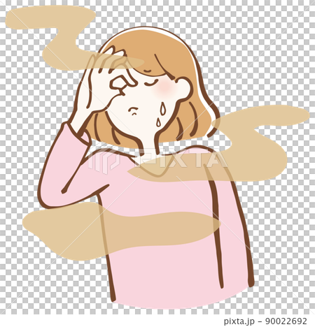 口臭くさい　女性　イラスト 90022692