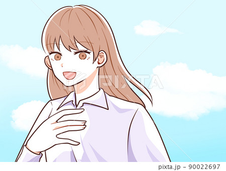 さわやかな女性　イラスト 90022697