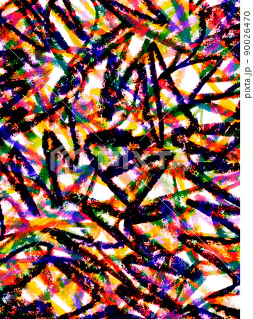 クレヨンで自由に描いた、シャカシャカ落書きアート 90026470