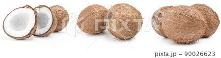 Collection of coconut isolated on a white background cutout Collection of coconut isolated on a white background cutout 90026623