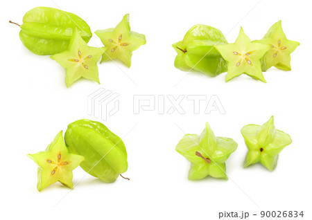 Set of carambola on a white background 90026834