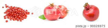 Set of pomegranate isolated on a white background cutout 90026975
