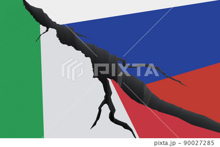 Conflict between Russia and Italy. 3d render. 90027285