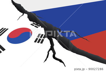 Conflict between Russia and Republic of Korea. 3d render. 90027286