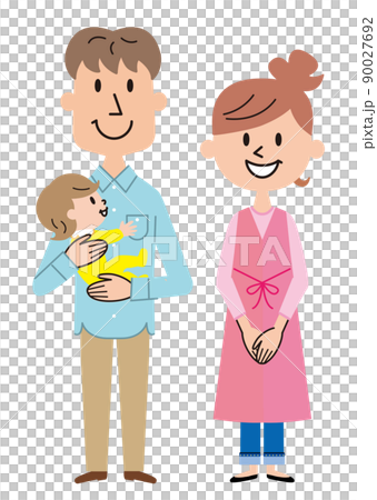 新米　パパ　ママ　ファミリー　イラスト 90027692