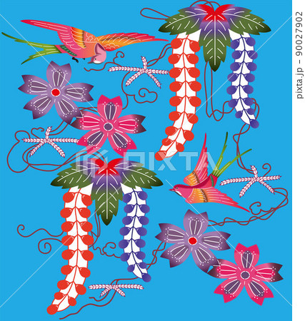 紅型・燕模様(青地) 紅型・燕模様(青地) 90027902