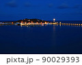 田舎の夜の港 90029393